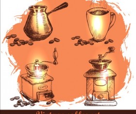 Vintage coffee poster heand drawn vector 07