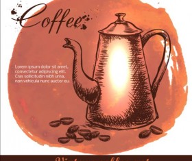 Vintage coffee poster heand drawn vector 08