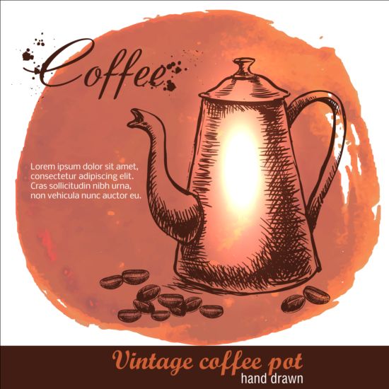 Vintage coffee poster heand drawn vector 08
