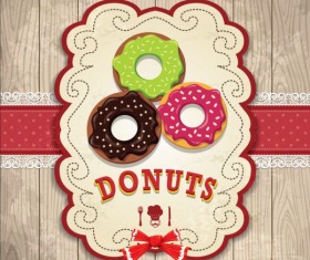 Vintage donuts poster design vector