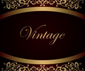 Vintage gold decor background vector