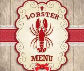 Vintage lobster poster design vector