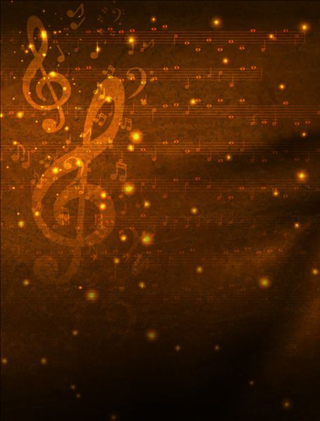 Vintage musical note background vectors