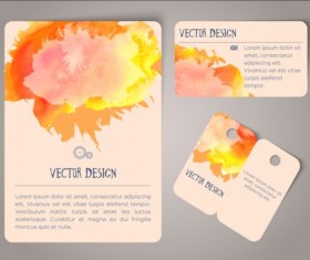 Vintage watercolor cards with tags vectors material 13
