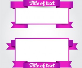 Violet ribbon with blank banners vector