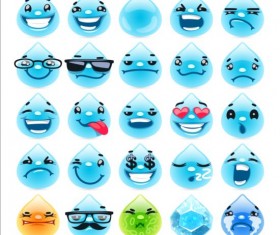 Water drop face expression vector