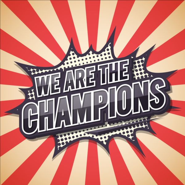 We Are The Champion comic speech bubble vector free download