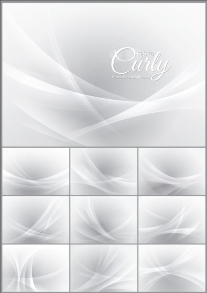 White curly abstract vector background