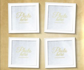 White photo frame with beige wall vector 01