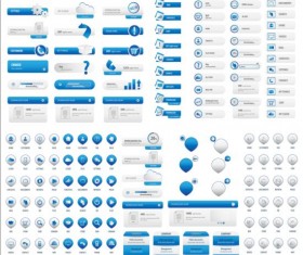 White with blue User buttons vector 01