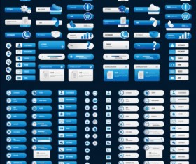 White with blue User buttons vector 02