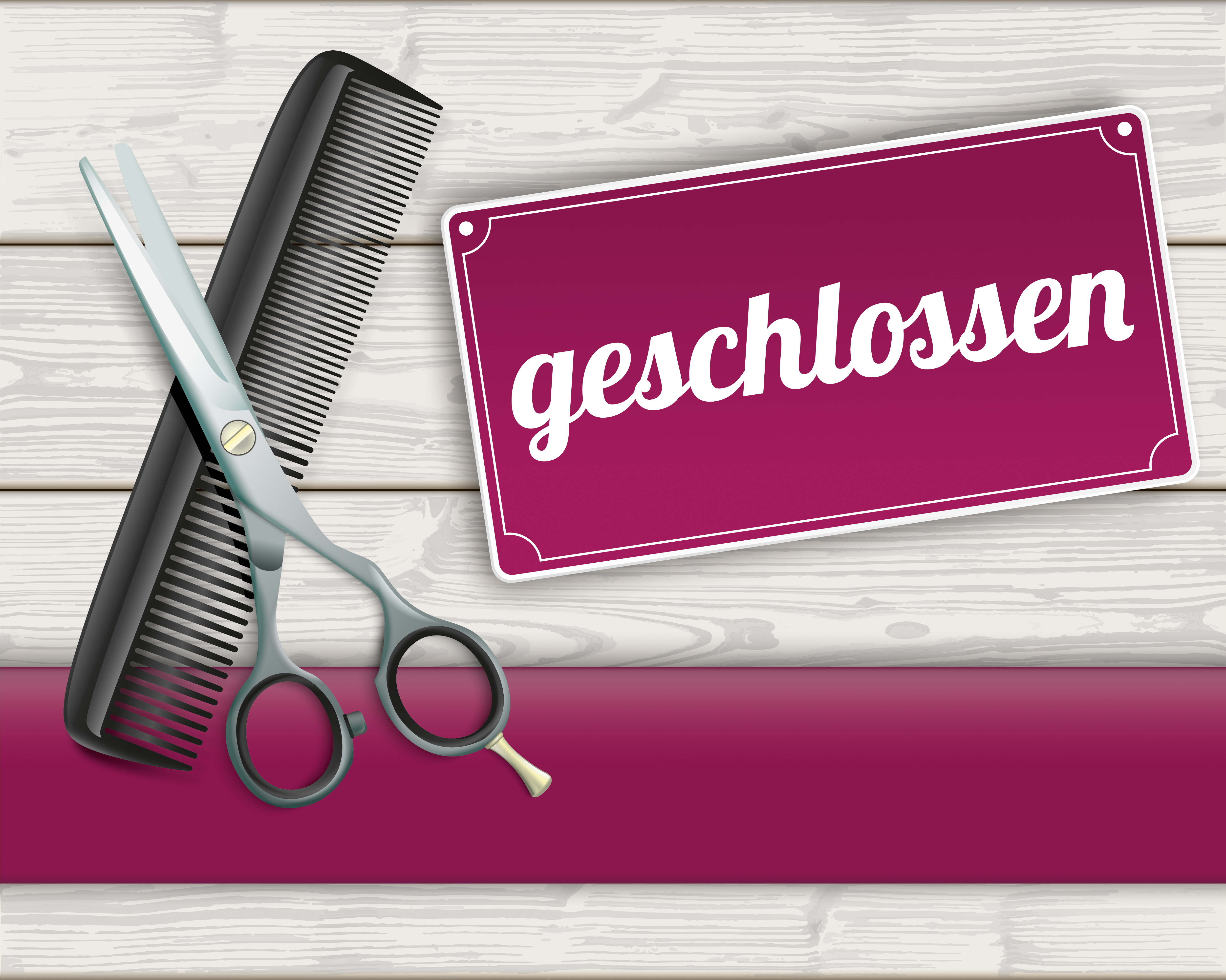 Wood background with scissors comb vector 02