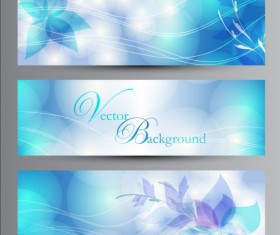 blue banners with floral vector