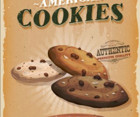 cookies poster vintage grunge vector