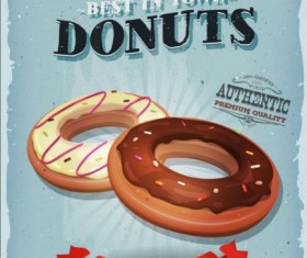 donuts poster vintage grunge vector