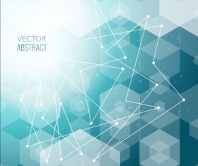 hexagon with tech background vector