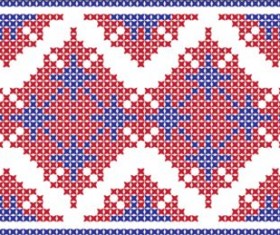 knitted fabric pattern border vector material set 01