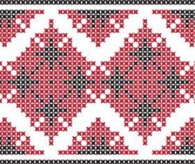 knitted fabric pattern border vector material set 03