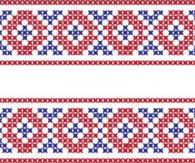 knitted fabric pattern border vector material set 06