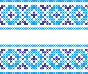 knitted fabric pattern border vector material set 07
