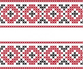 knitted fabric pattern border vector material set 08