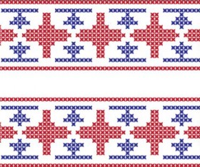 knitted fabric pattern border vector material set 09
