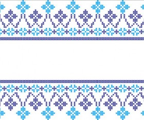 knitted fabric pattern border vector material set 11