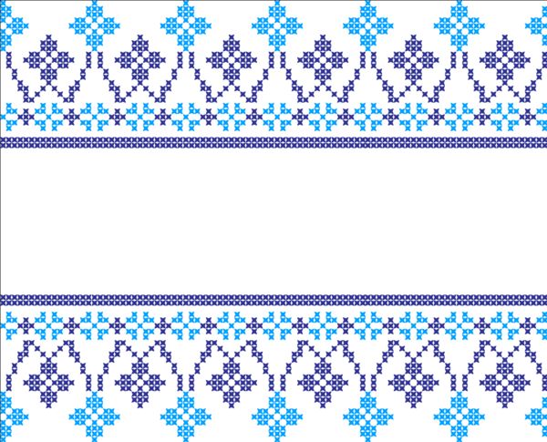 knitted fabric pattern border vector material set 11