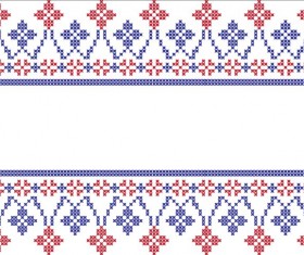 knitted fabric pattern border vector material set 12