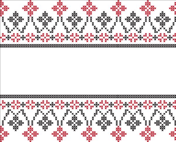knitted fabric pattern border vector material set 14