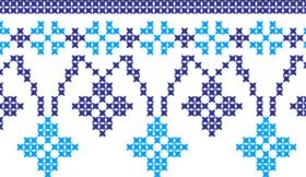 knitted fabric pattern border vector material set 16