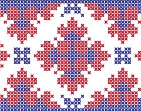 knitted fabric pattern border vector material set 17