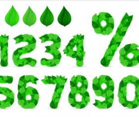 leaves with numbers vector design