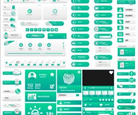 light blue User buttons vector set
