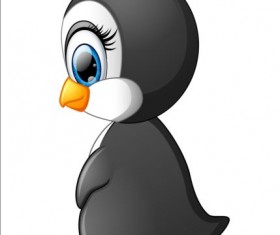 lovely penguin cartoon set vectors 01