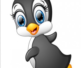 lovely penguin cartoon set vectors 02