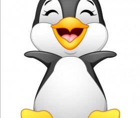 lovely penguin cartoon set vectors 03