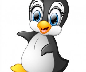 lovely penguin cartoon set vectors 04