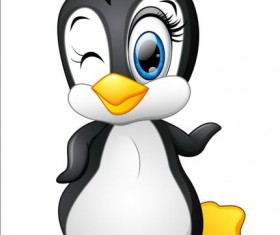 lovely penguin cartoon set vectors 06