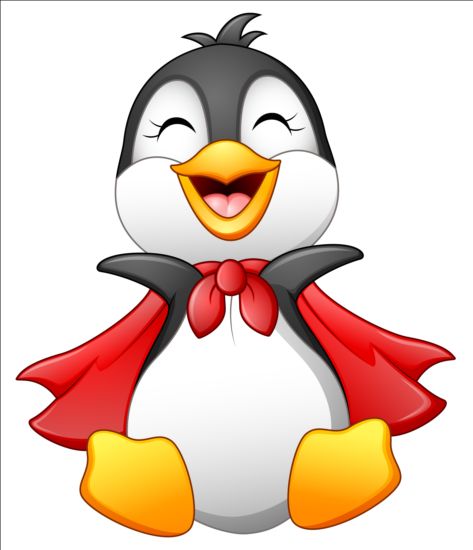 lovely penguin cartoon set vectors 07