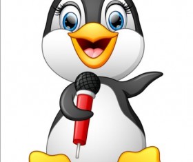 lovely penguin cartoon set vectors 08