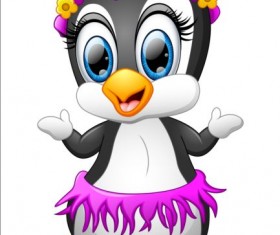 lovely penguin cartoon set vectors 13