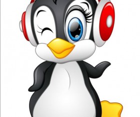 lovely penguin cartoon set vectors 14