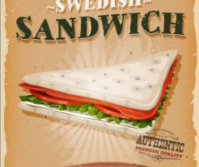 swedish sandwich poster vintage vector