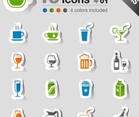 16 Kind drink icons stickers