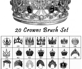 20 Kind Crowns Photoshop Brushes
