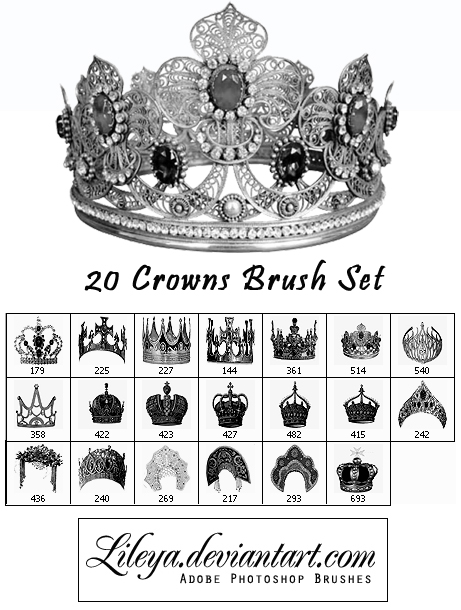 20 Kind Crowns Photoshop Brushes
