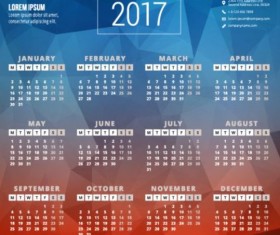 2017 Calendar with polygonal vectors