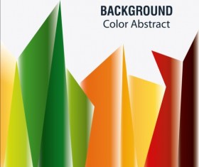 3D geometric shapes colored background vector