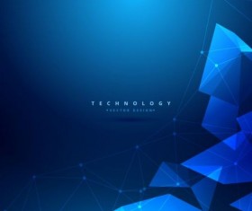 3D geometric shapes with blue background